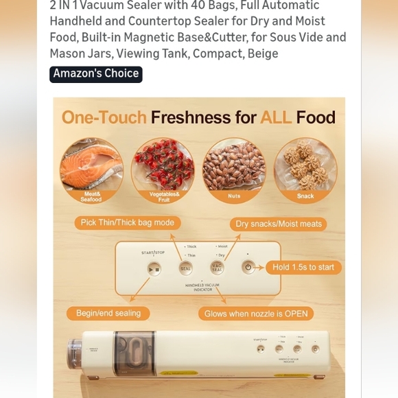 Vacuum Sealer with Bags - Picture 5 of 12